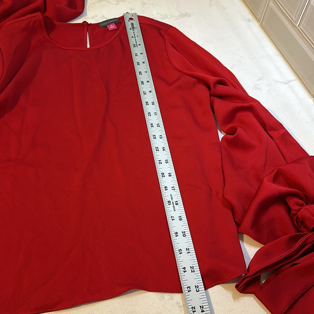 EUC Vince Camuto Tie Cuff Balloon Sleeve Blouse size XS - Picture 11 of 12